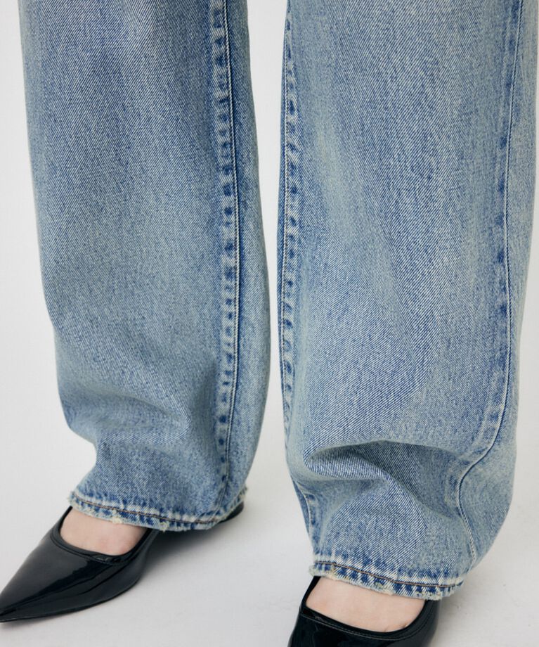 MOUSSY「HW CRASH LOOSE STRAIGHT」|デニム|