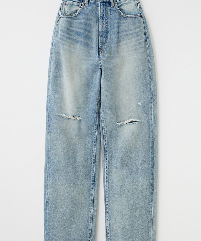 MOUSSY「HW CRASH LOOSE STRAIGHT」|デニム|