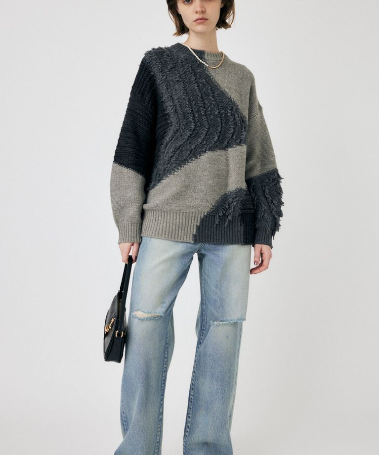 MOUSSY「HW CRASH LOOSE STRAIGHT」|デニム|