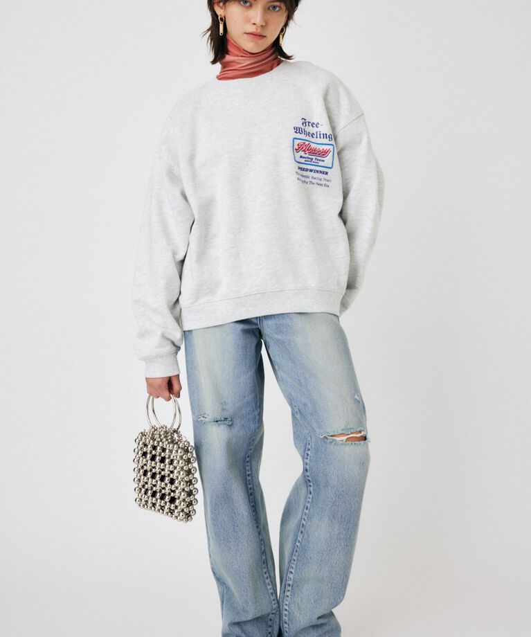 MOUSSY「HW CRASH LOOSE STRAIGHT」|デニム|