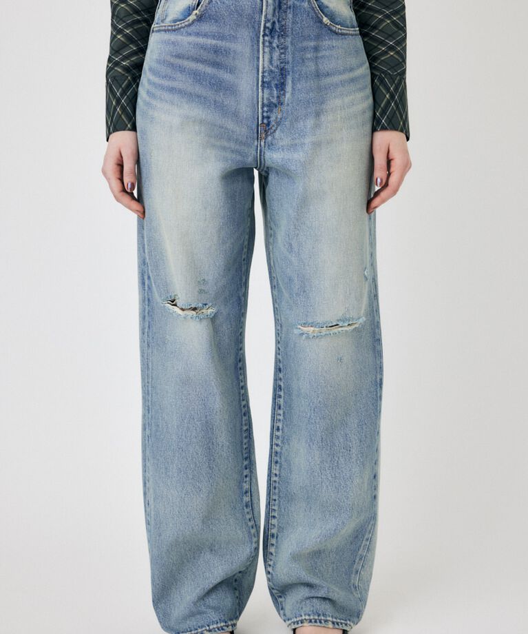 MOUSSY「HW CRASH LOOSE STRAIGHT」|デニム|