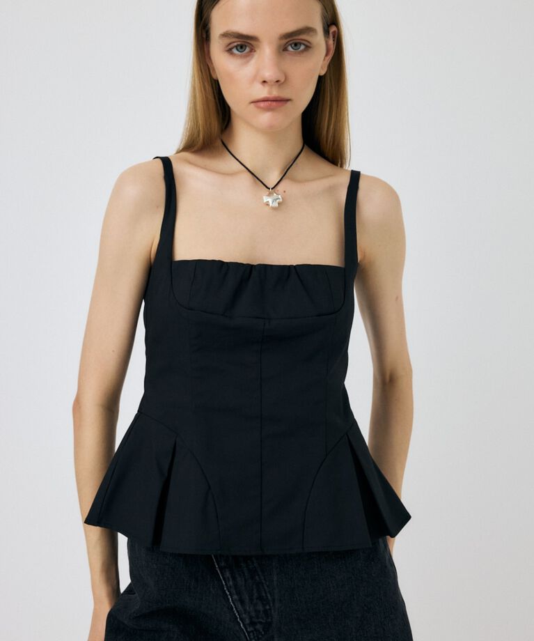 MOUSSY「FLARE CAMI ビスチェ」|キャミソール|BLK