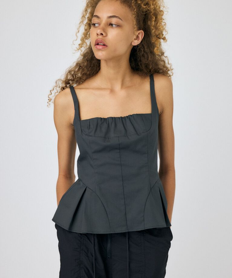 MOUSSY「FLARE CAMI ビスチェ」|キャミソール|GRY
