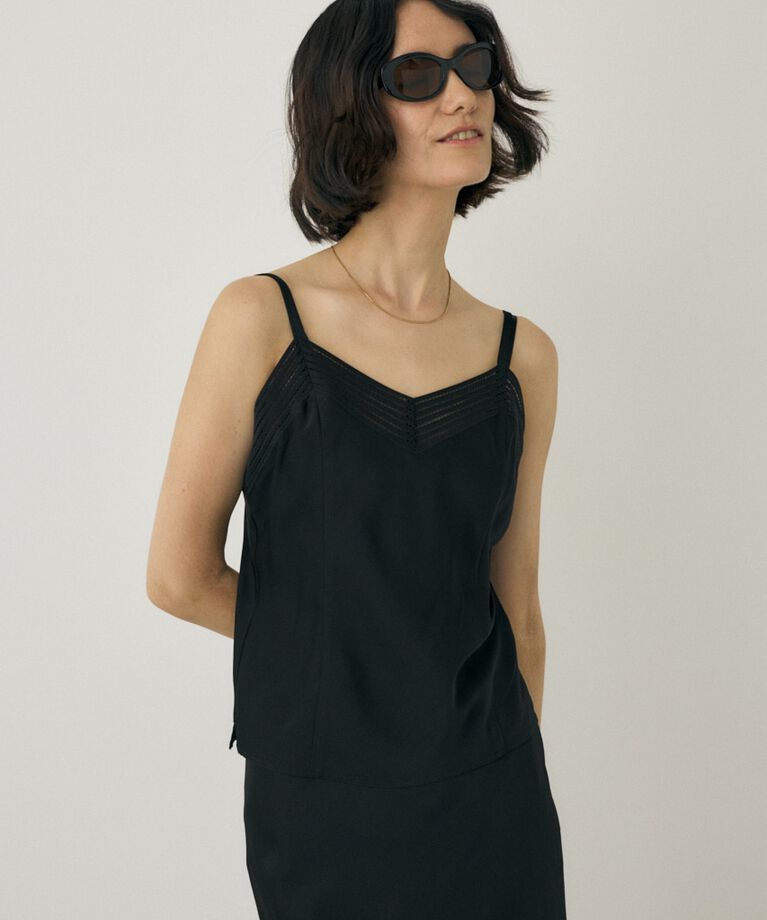MOUSSY「サテンキャミソール　リサイクルポリエステル×レーヨン素材」|キャミソール|BLK