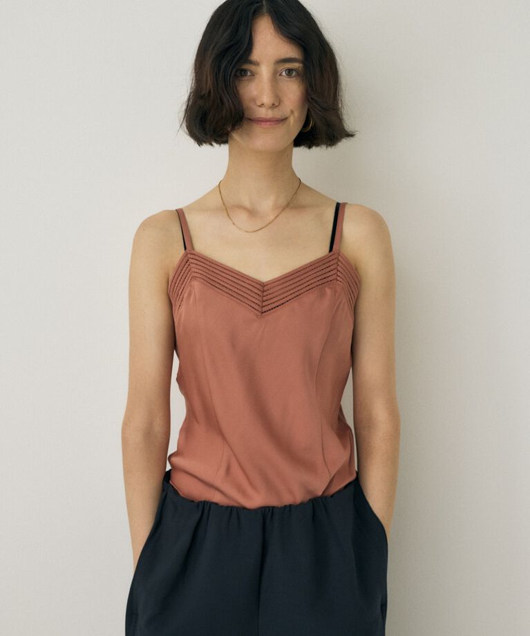 MOUSSY「サテンキャミソール　リサイクルポリエステル×レーヨン素材」|キャミソール|PNK