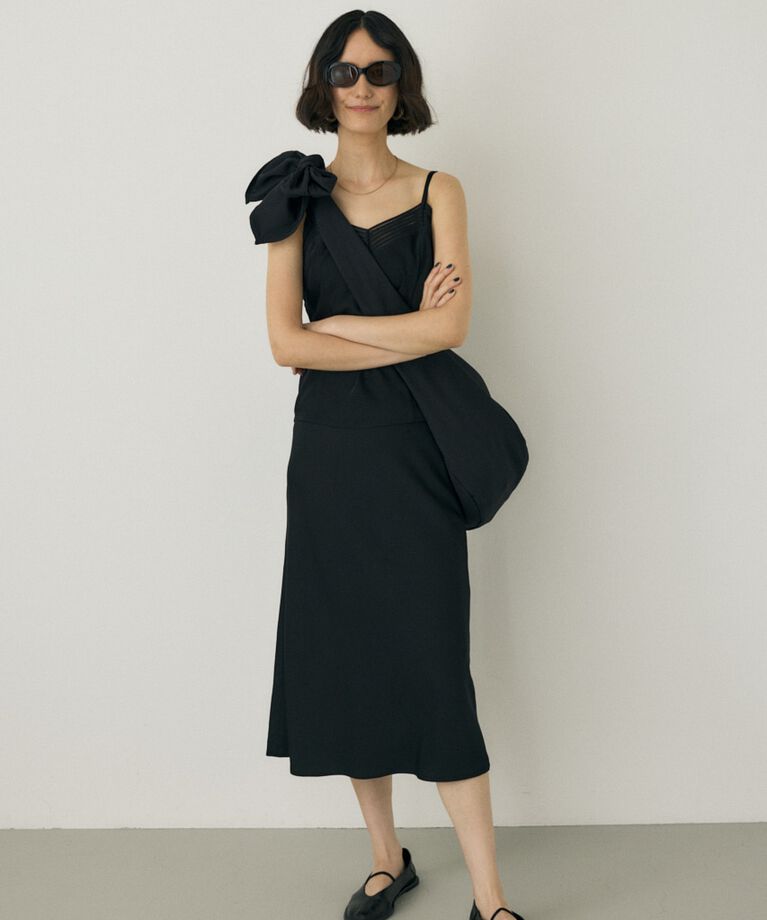 MOUSSY「サテンミディスカート　リサイクルポリエステル×レーヨン素材」|スカート|