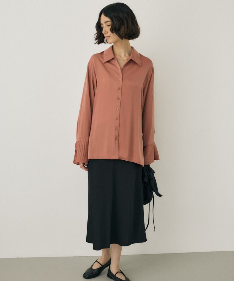 MOUSSY「サテンミディスカート　リサイクルポリエステル×レーヨン素材」|スカート|