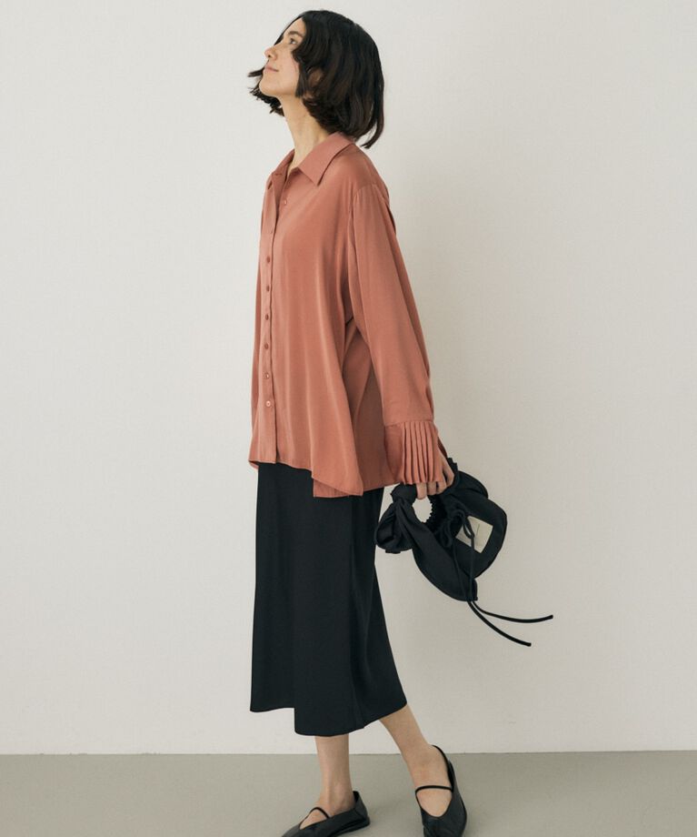 MOUSSY「サテンミディスカート　リサイクルポリエステル×レーヨン素材」|スカート|