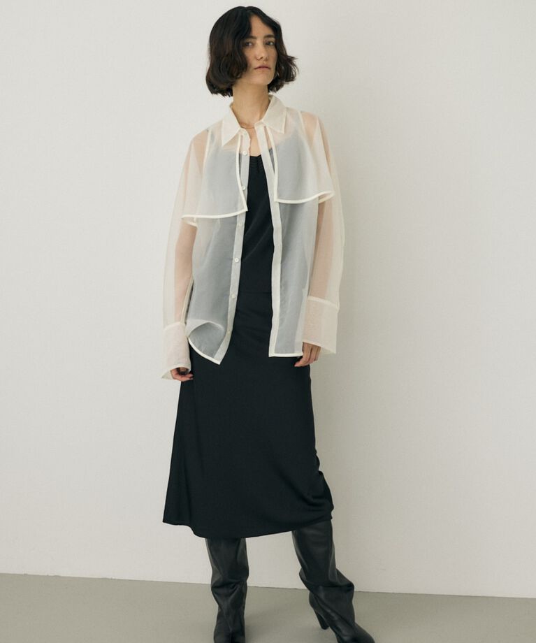 MOUSSY「サテンミディスカート　リサイクルポリエステル×レーヨン素材」|スカート|
