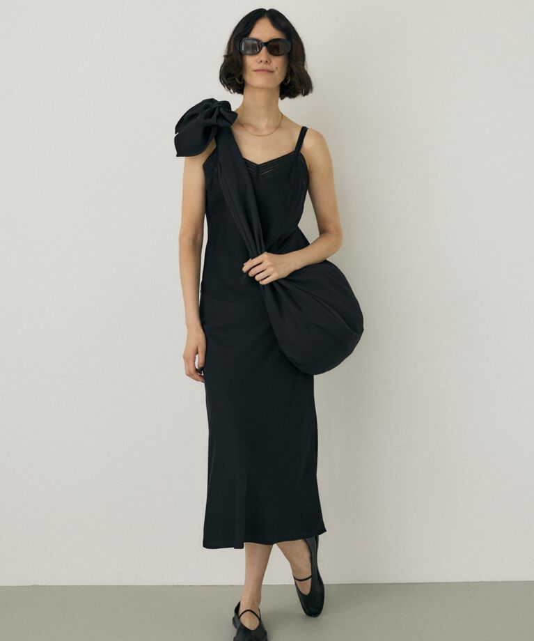 MOUSSY「サテンミディスカート　リサイクルポリエステル×レーヨン素材」|スカート|