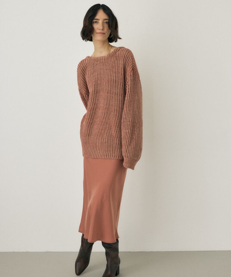 MOUSSY「サテンミディスカート　リサイクルポリエステル×レーヨン素材」|スカート|