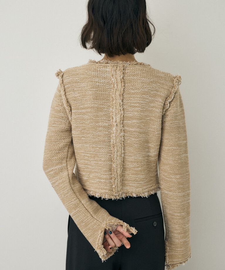 MOUSSY「ツイードニットジャケット　オーガニックコットン使用」|カーディガン|