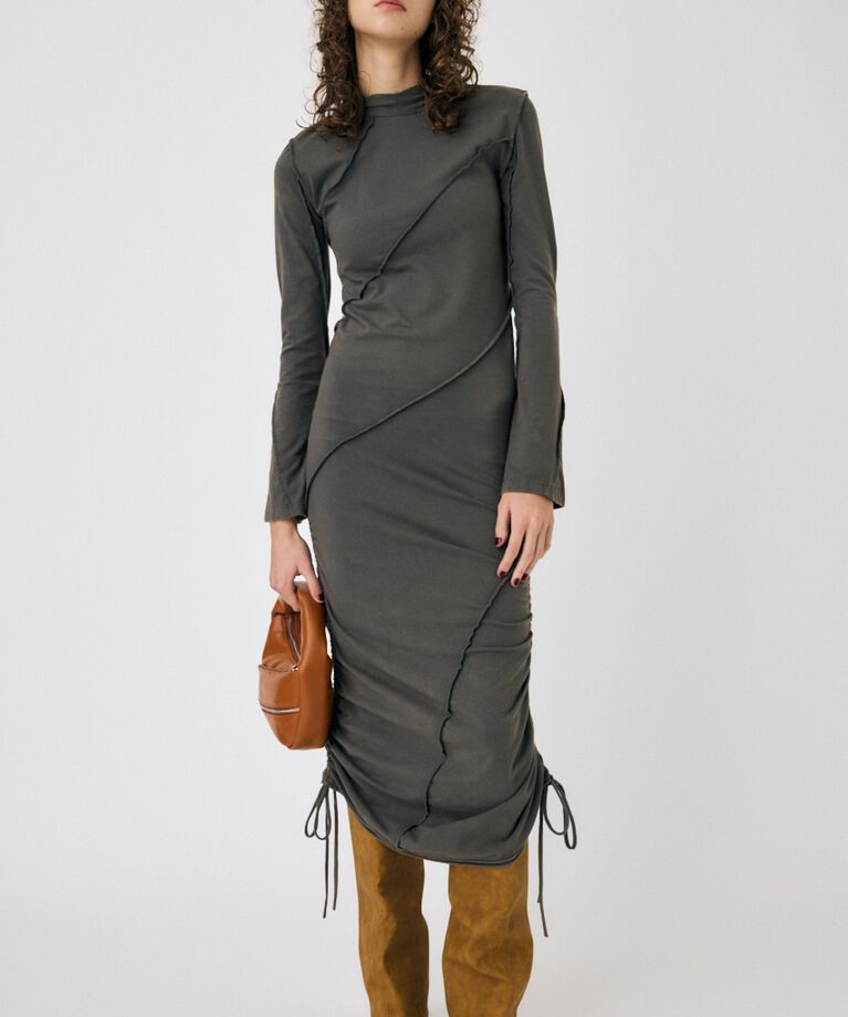 MOUSSY「TWISTED CUT ドレス」|ワンピース|L/GRY1