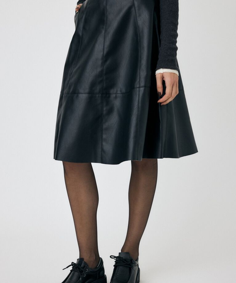 MOUSSY「F/LEATHER フレアスカート」|スカート|