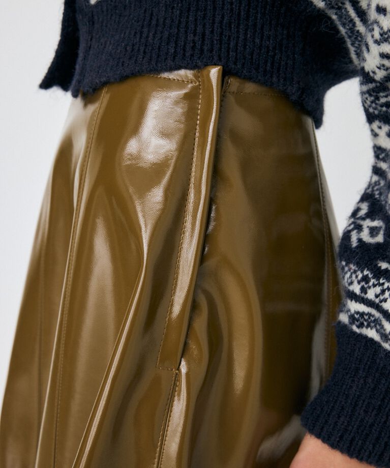 MOUSSY「F/LEATHER フレアスカート」|スカート|