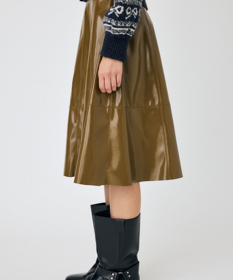 MOUSSY「F/LEATHER フレアスカート」|スカート|