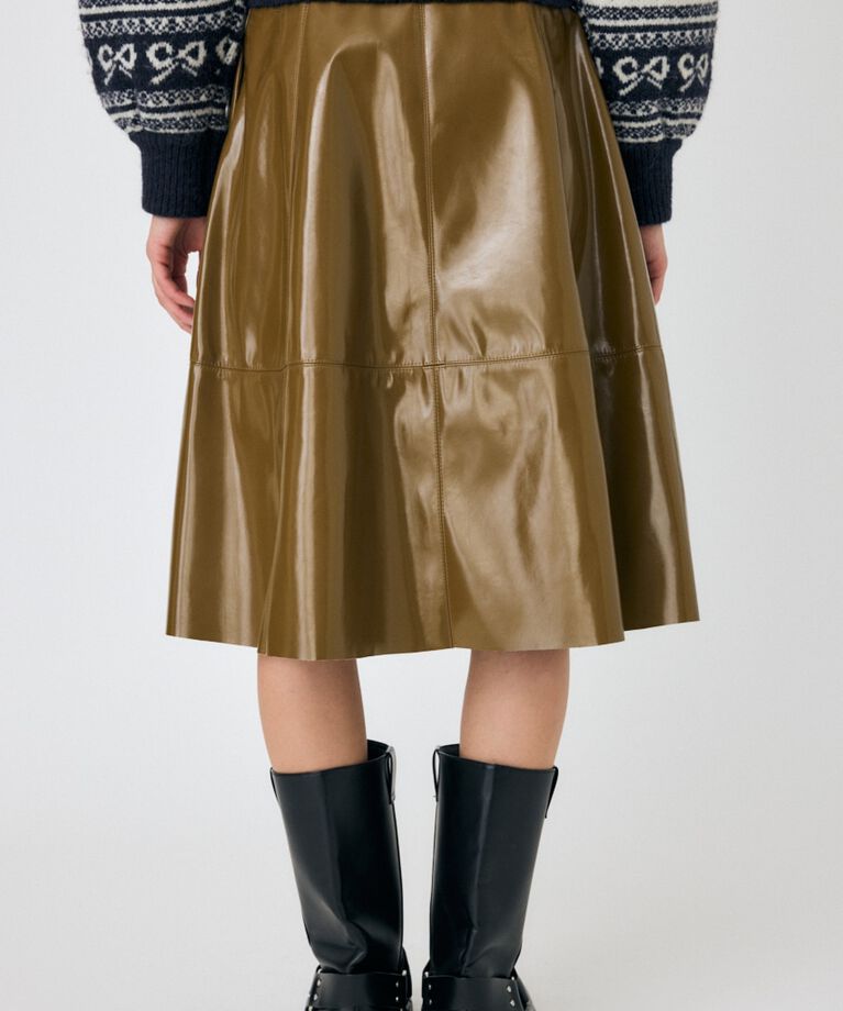 MOUSSY「F/LEATHER フレアスカート」|スカート|