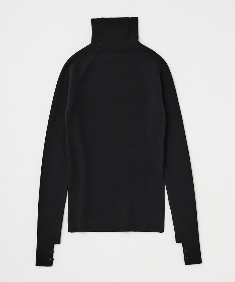 MOUSSY「タートルネックニット オーガニックコットン×再生繊維混」|ニット・セーター|BLK