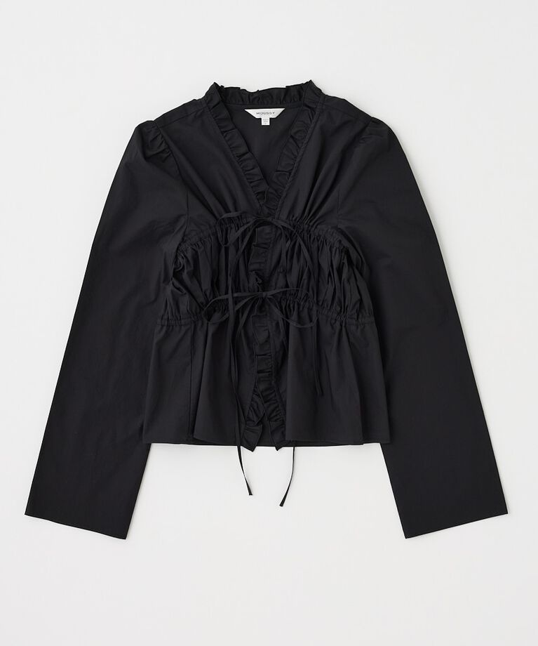 MOUSSY「FRONT RIBBON GATHER ブラウス」|シャツ・ブラウス|