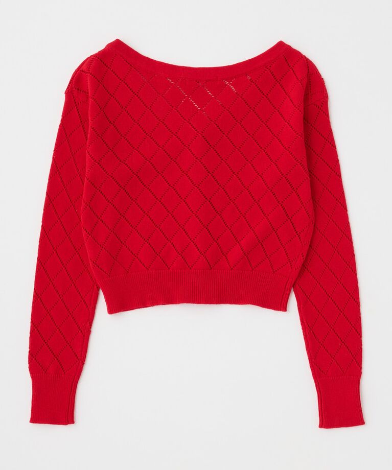 MOUSSY「EYELET ニットカーディガン」|ニット・セーター|