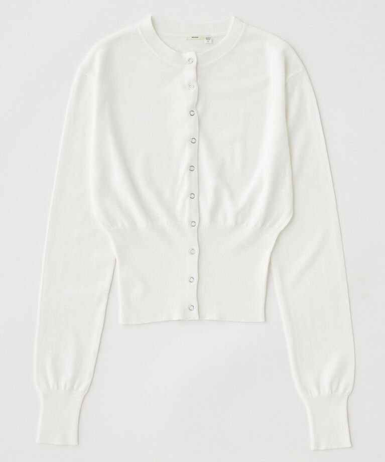 MOUSSY「WAIST SWITCHING カーディガン」|カーディガン|O/WHT1