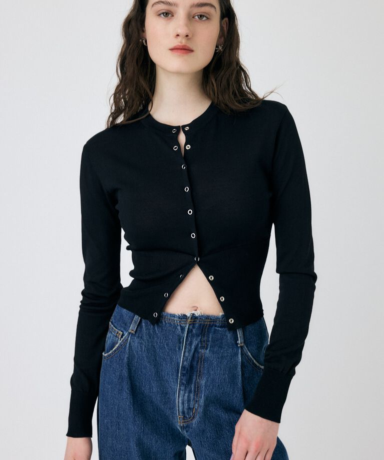 MOUSSY「WAIST SWITCHING カーディガン」|カーディガン|BLK