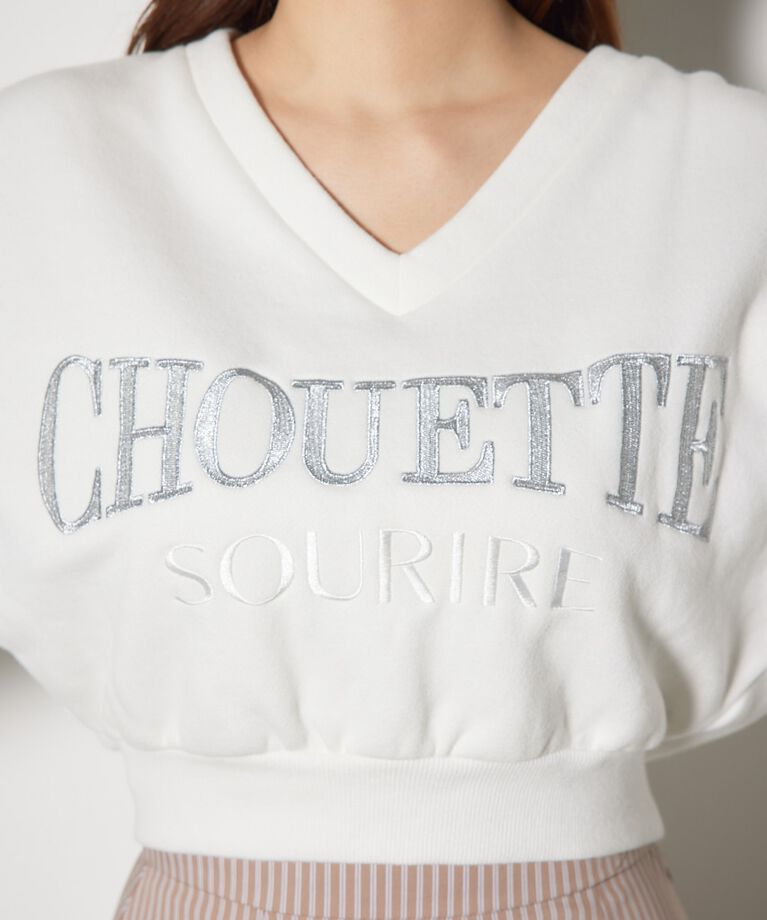rienda「Vネックショートスウェットトップス」|Tシャツ・カットソー|