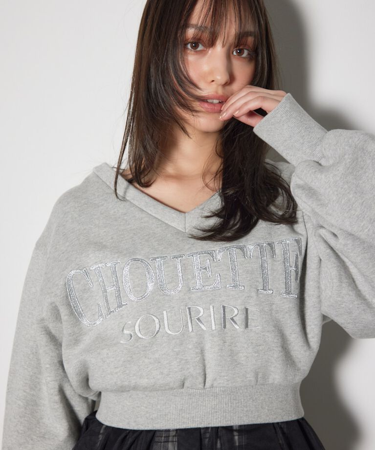 rienda「Vネックショートスウェットトップス」|Tシャツ・カットソー|