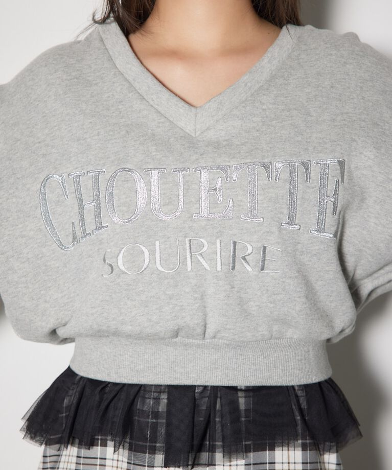 rienda「Vネックショートスウェットトップス」|Tシャツ・カットソー|
