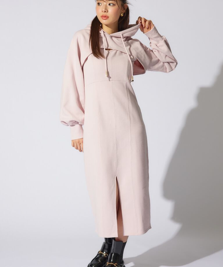 rienda「レイヤードパーカーワンピース」|ワンピース|