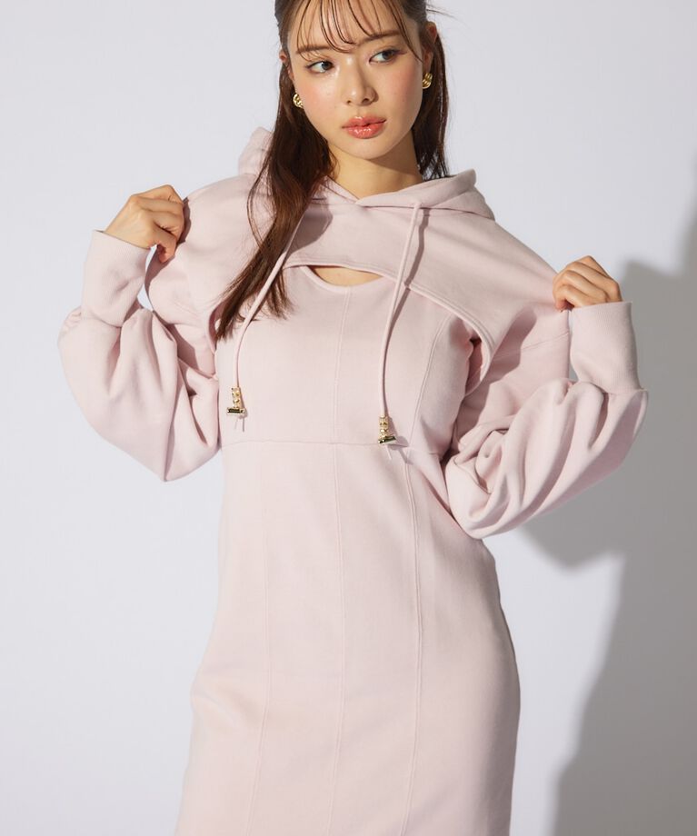 rienda「レイヤードパーカーワンピース」|ワンピース|
