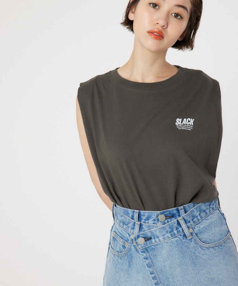 RODEO CROWNS「SLACKタックノースリーブトップス」|タンクトップ|C.GRY