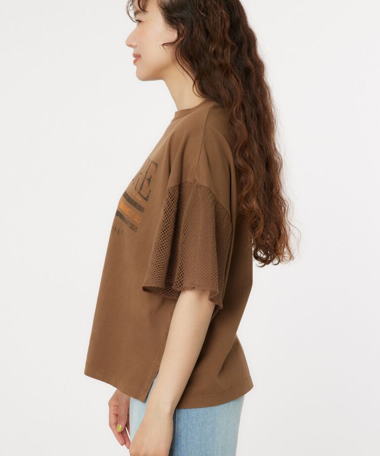 RODEO CROWNS「フリルメッシュスリーブトップス」|Tシャツ・カットソー|