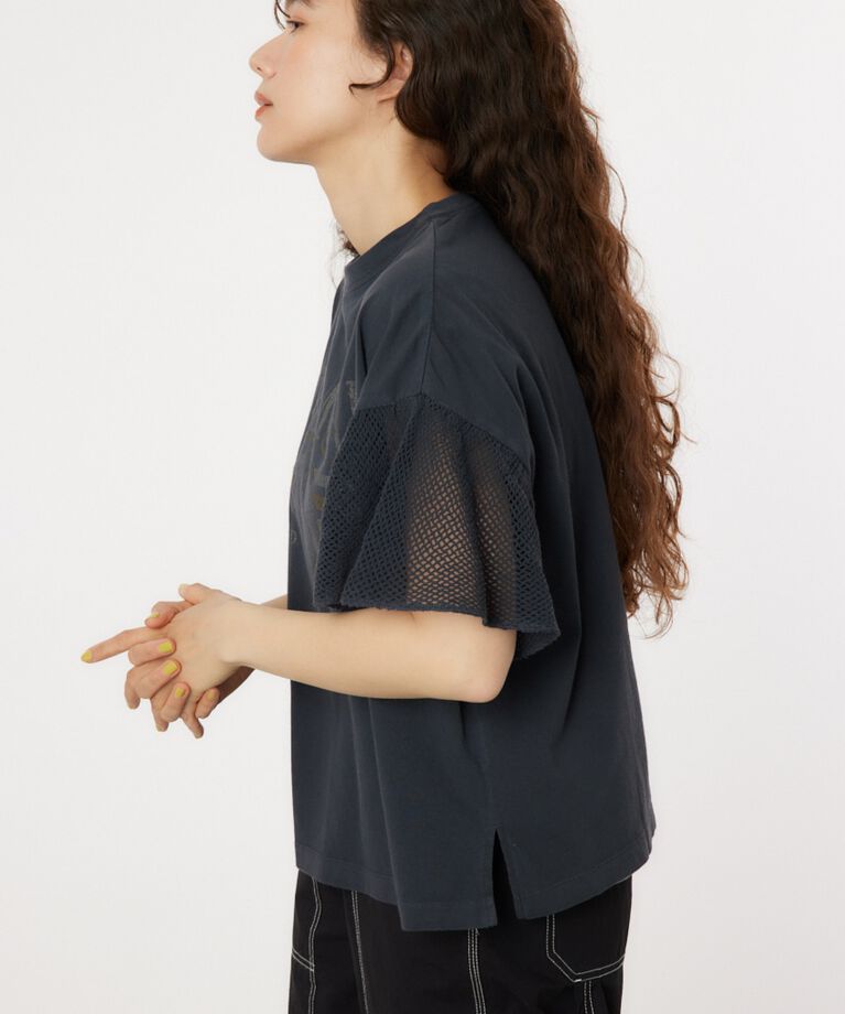 RODEO CROWNS「フリルメッシュスリーブトップス」|Tシャツ・カットソー|