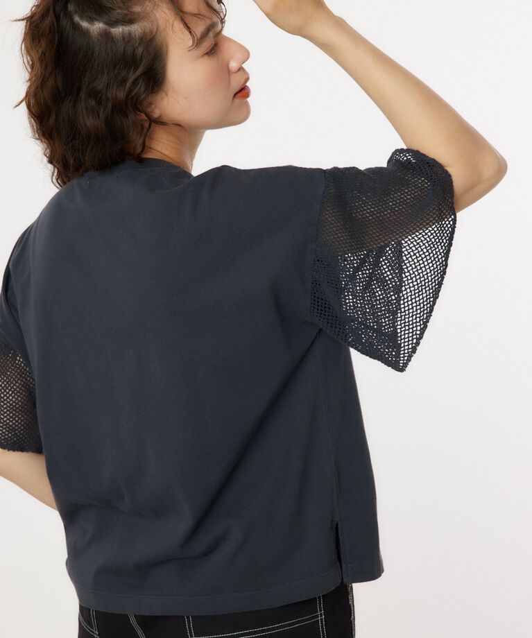 RODEO CROWNS「フリルメッシュスリーブトップス」|Tシャツ・カットソー|
