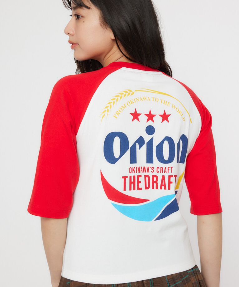 RODEO CROWNS「Orion BeerxRCSラグラン5分トップス」|Tシャツ・カットソー|RED