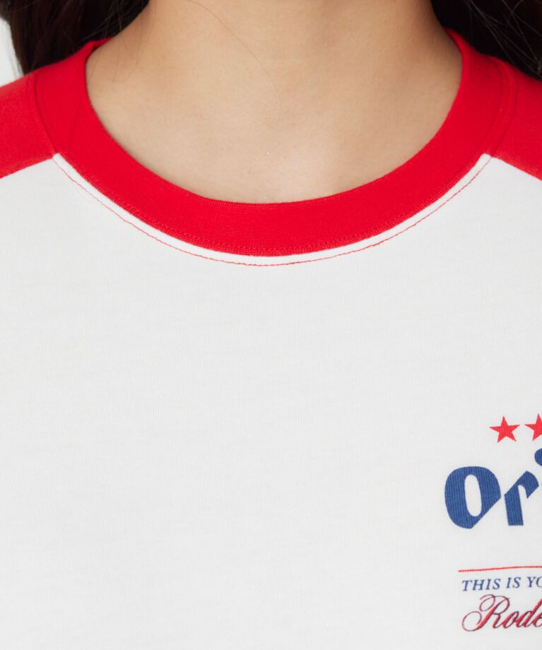 RODEO CROWNS「Orion BeerxRCSラグラン5分トップス」|Tシャツ・カットソー|