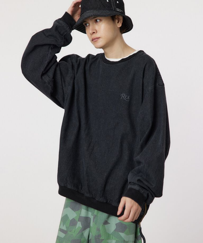 RODEO CROWNS「side-zip denim TOPS」|シャツ・ブラウス|BLK