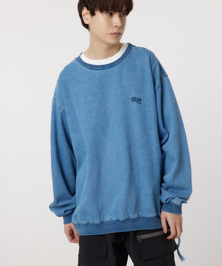 RODEO CROWNS「side-zip denim TOPS」|シャツ・ブラウス|L/BLU1