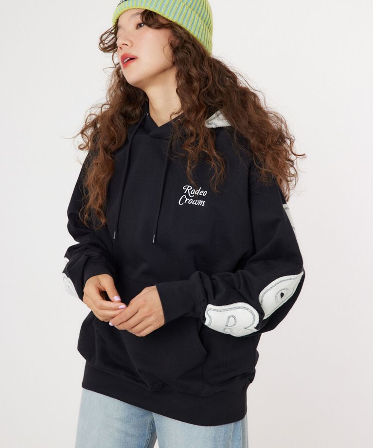 RODEO CROWNS「リバースパッチLOGOパーカー」|パーカー|BLK