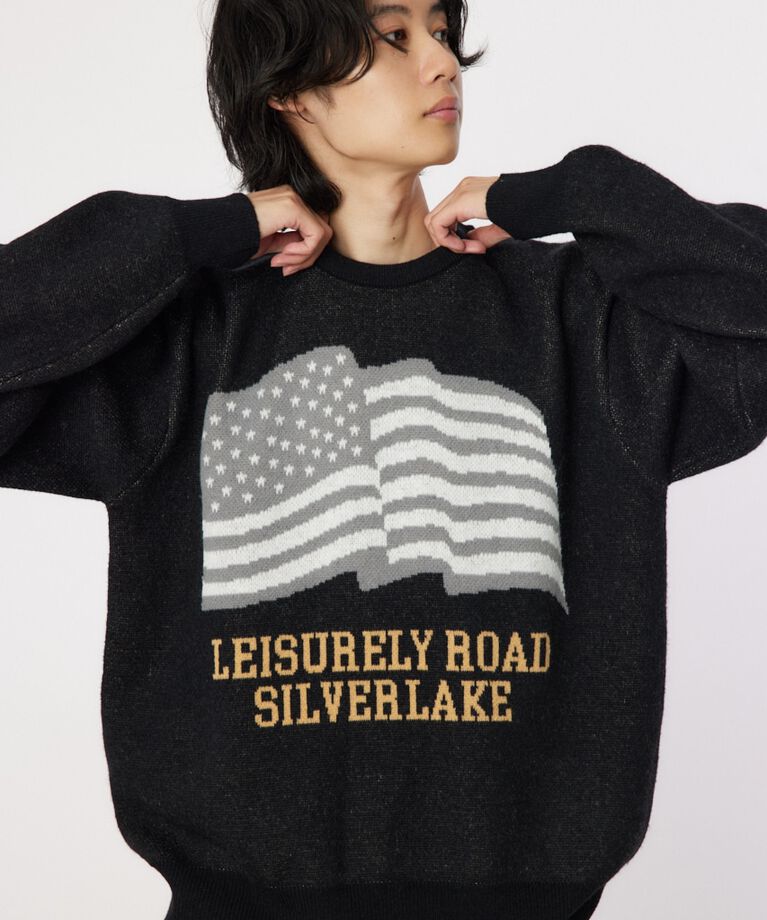 RODEO CROWNS「US flag ニット」|ニット・セーター|BLK