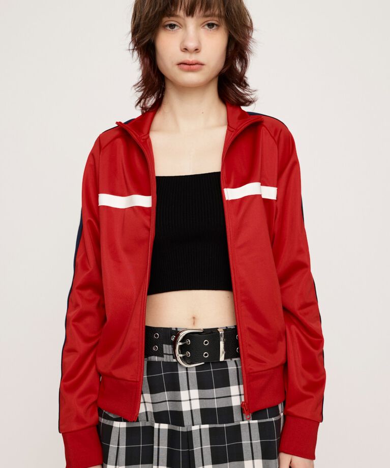 SLY「SHOULDER LINE TRACK ジャケット」|ブルゾン・スタジャン|RED