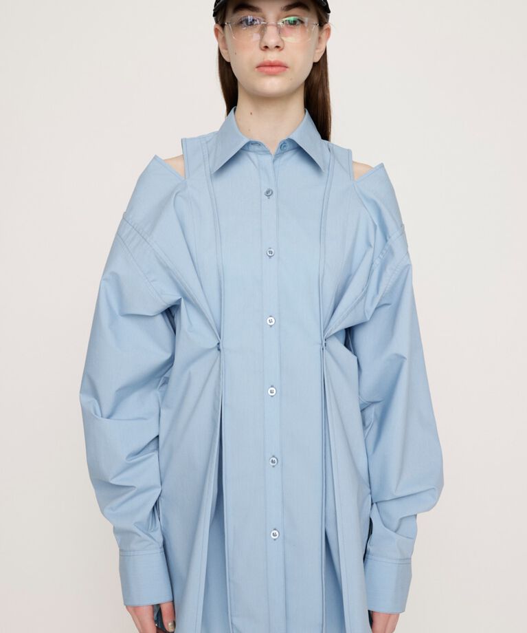SLY「2WAY OVER SIZE シャツ」|シャツ・ブラウス|L/BLU1
