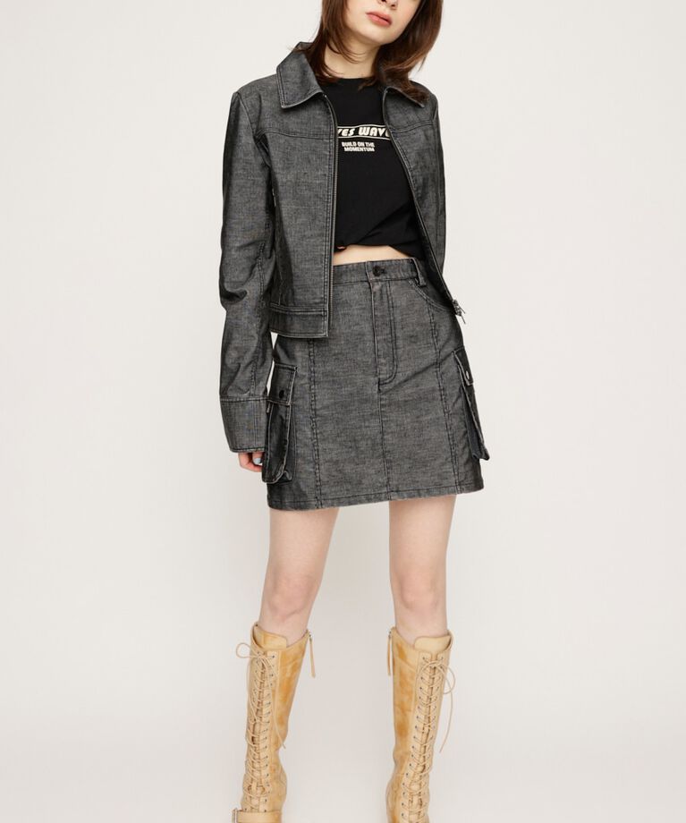 SLY「WASHED CORDUROY ショートスカート」|スカート|BLK