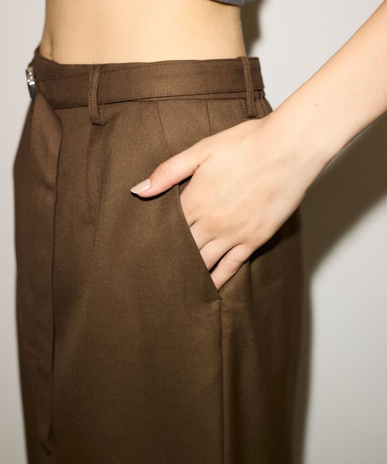 SLY「MANNISH BELTED I LINE ロングスカート」|スカート|