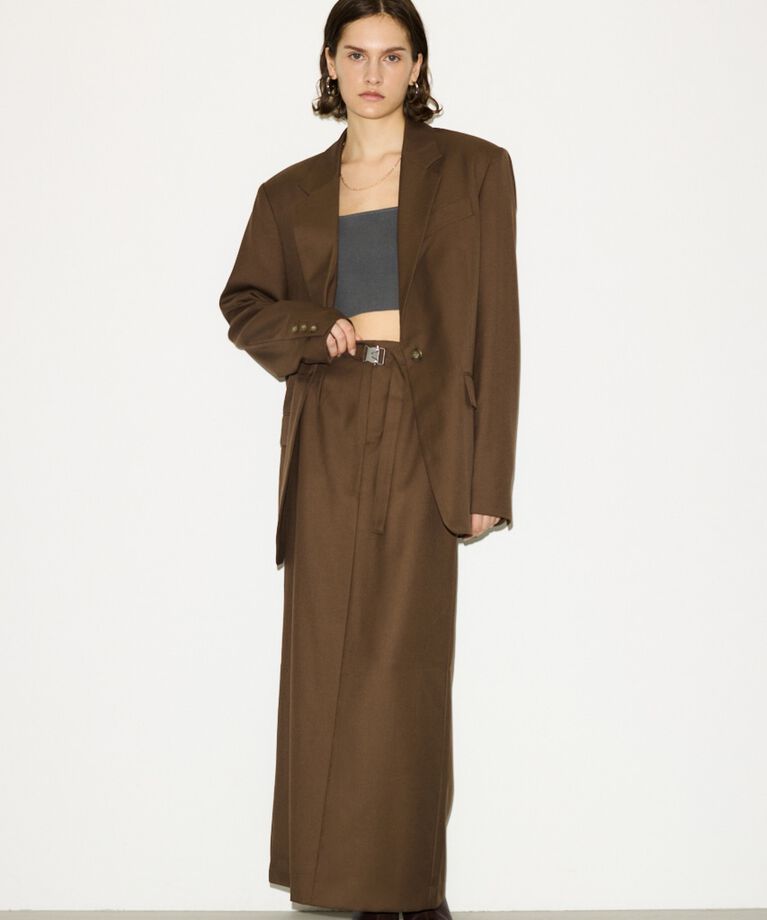 SLY「MANNISH BELTED I LINE ロングスカート」|スカート|