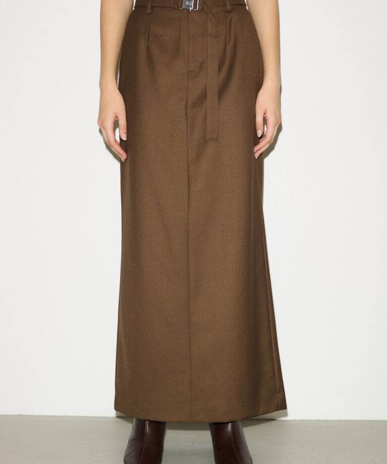 SLY「MANNISH BELTED I LINE ロングスカート」|スカート|