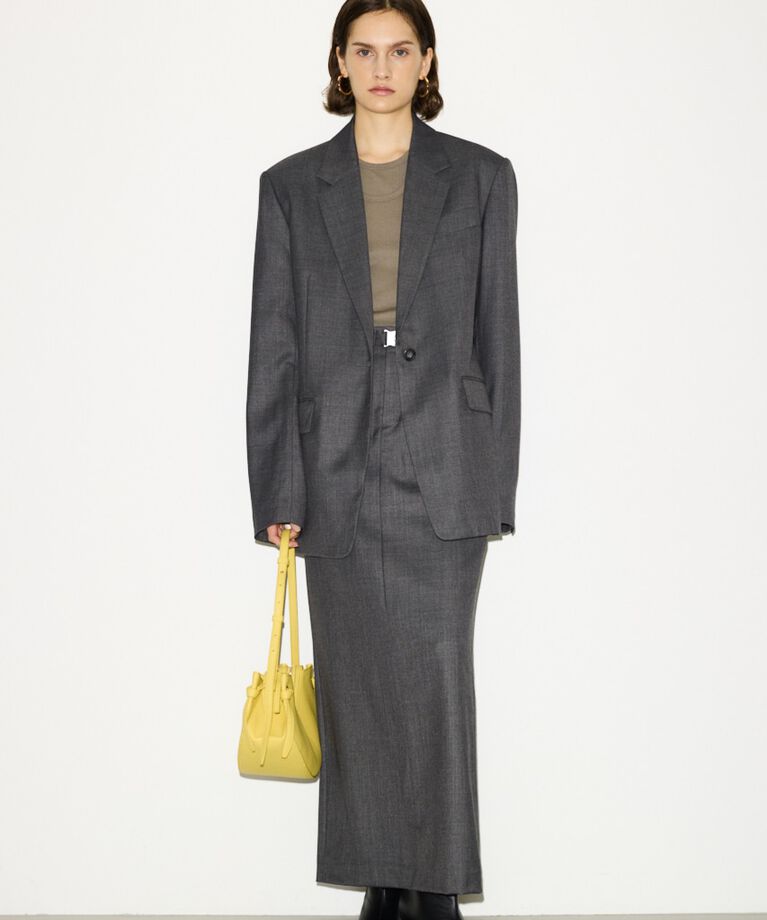 SLY「MANNISH BELTED I LINE ロングスカート」|スカート|T.GRY