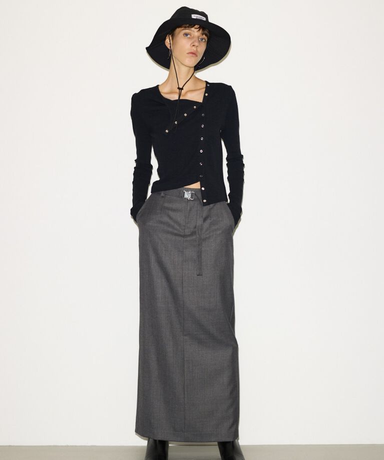 SLY「MANNISH BELTED I LINE ロングスカート」|スカート|