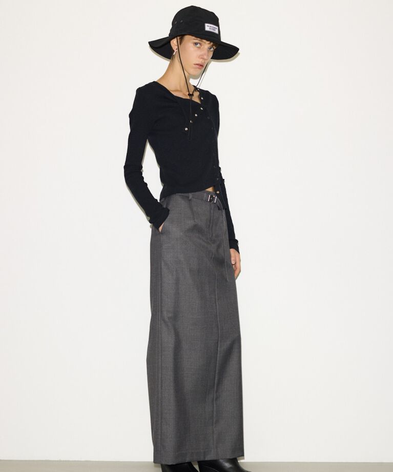 SLY「MANNISH BELTED I LINE ロングスカート」|スカート|